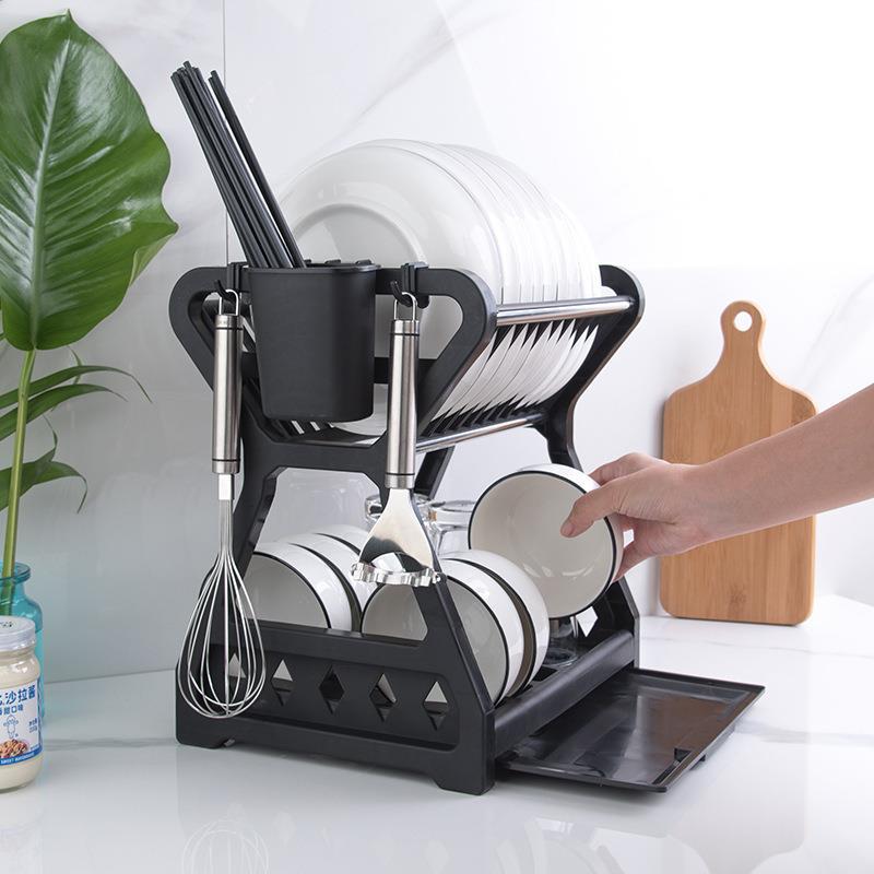 Dual-Level Kitchen Organizer Rack