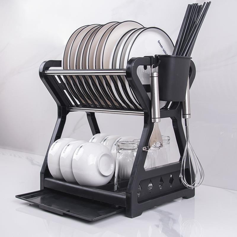 Dual-Level Kitchen Organizer Rack