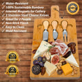 Bamboo Cheese Board Set with 3 Tools – For Two