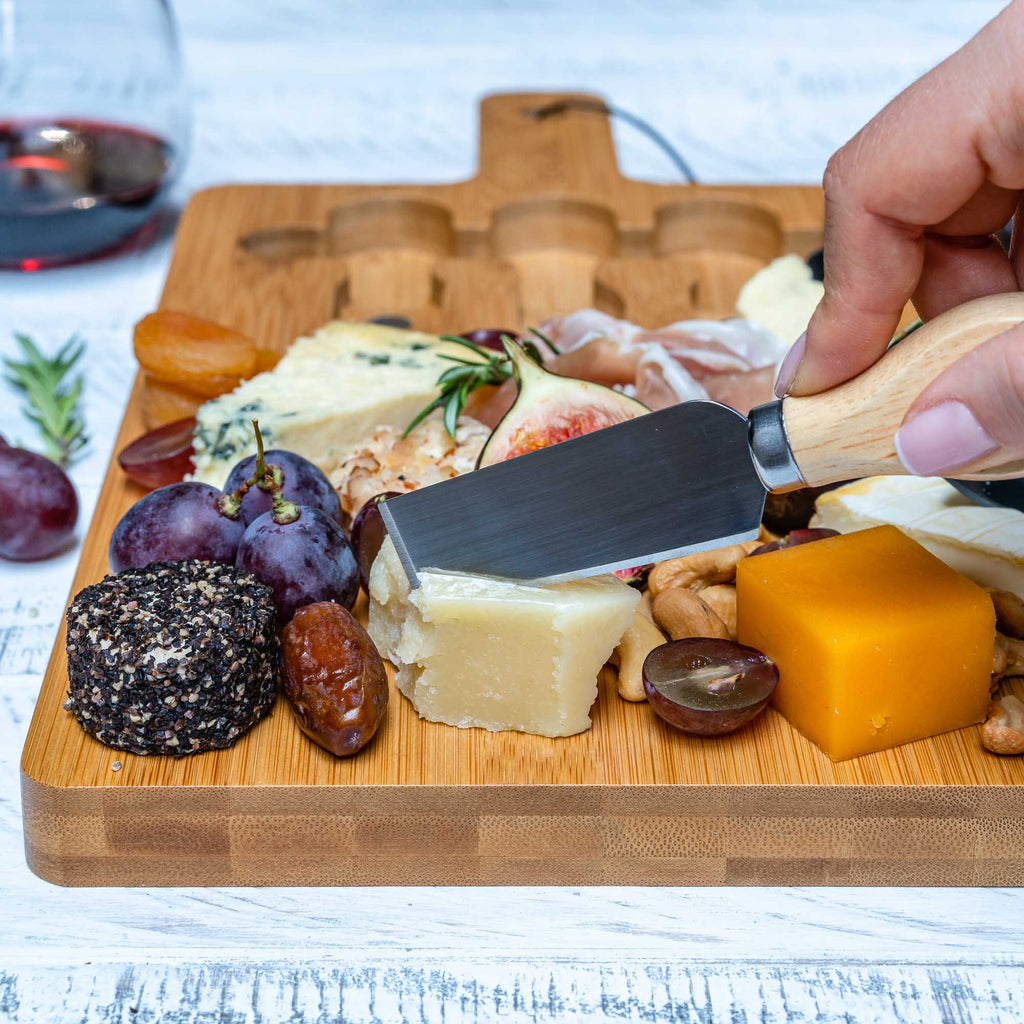 Bamboo Cheese Board Set with 3 Tools – For Two