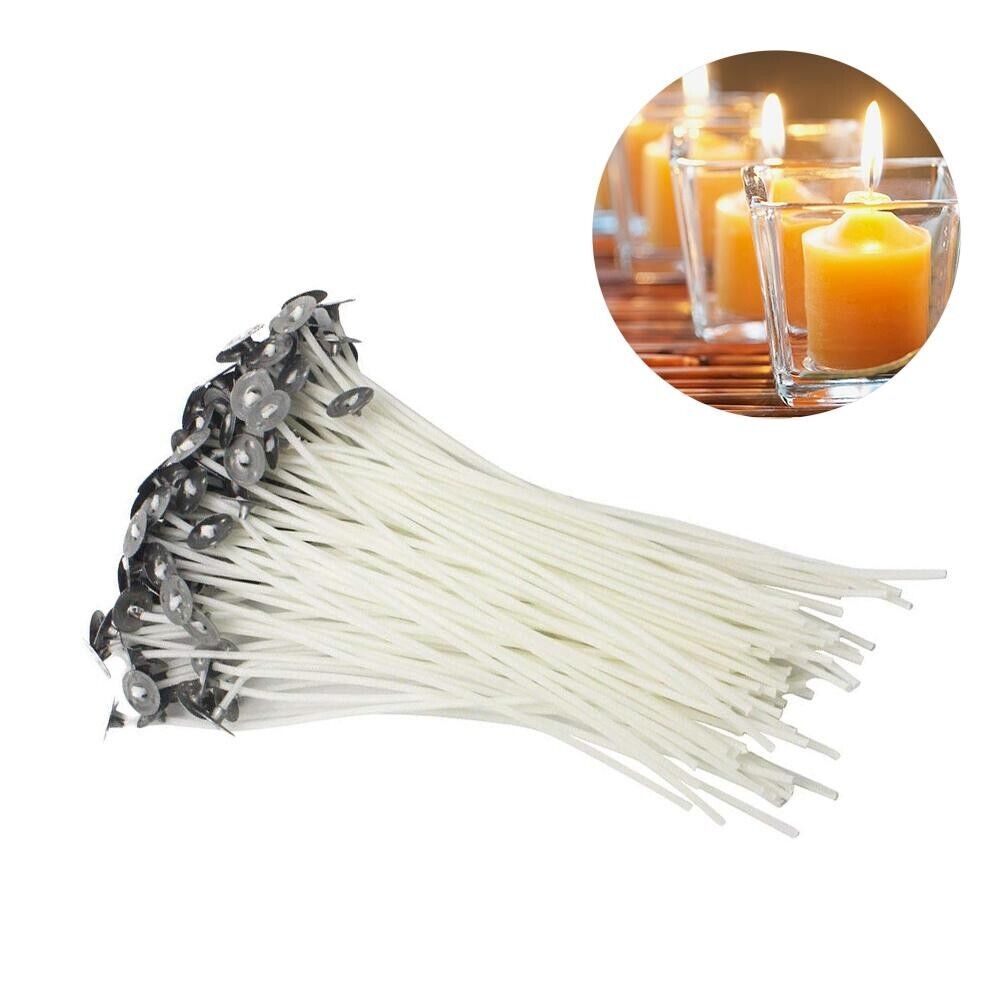 6-Inch Pre-Tabbed Cotton Candle Wicks, 100-Pack