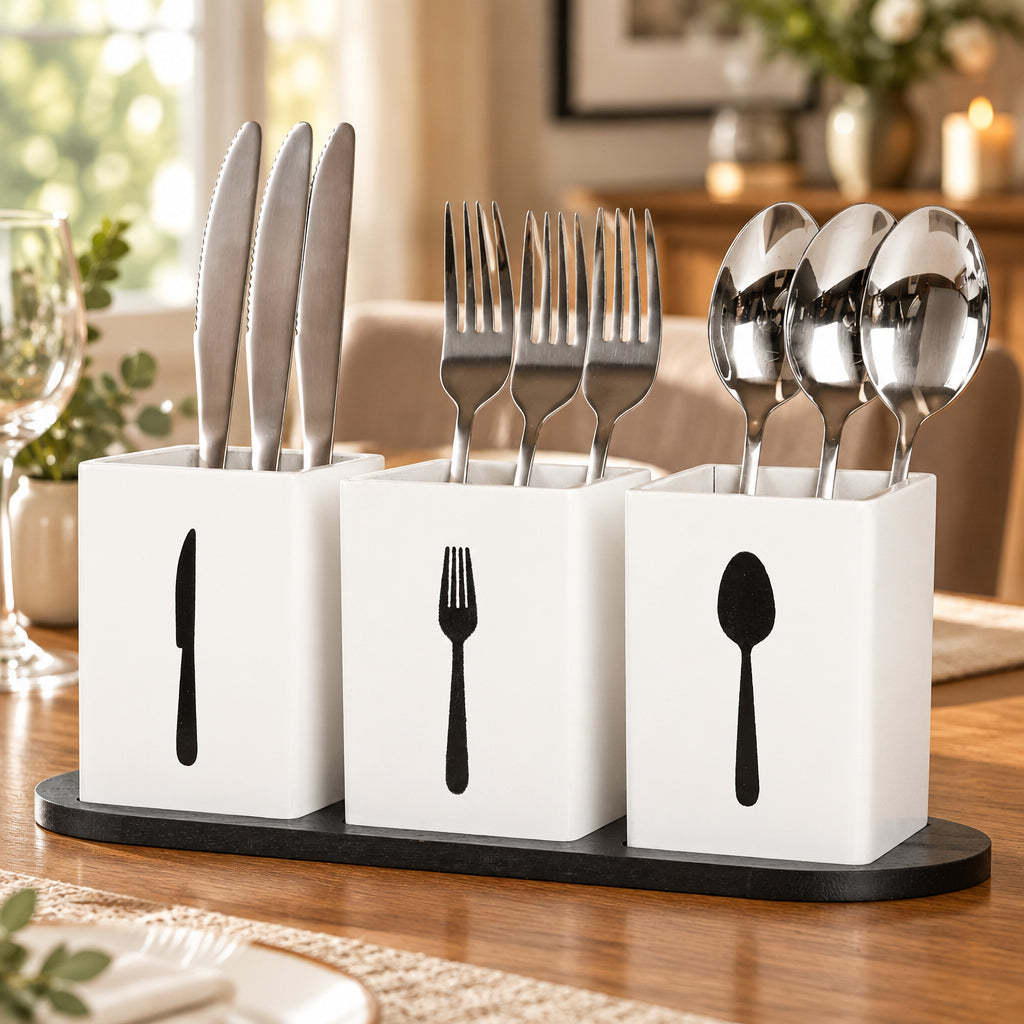 WoodCraft 3-Piece Silverware Organizer