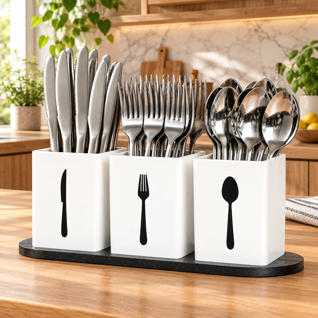 WoodCraft 3-Piece Silverware Organizer