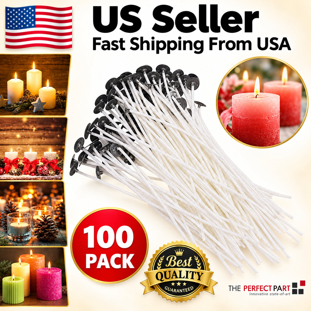 6-Inch Pre-Tabbed Cotton Candle Wicks, 100-Pack