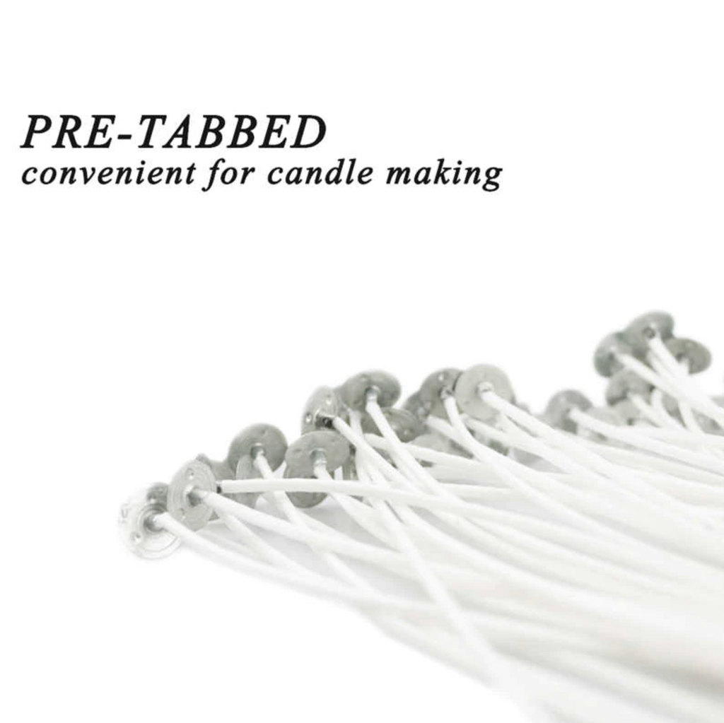 6-Inch Pre-Tabbed Cotton Candle Wicks, 100-Pack