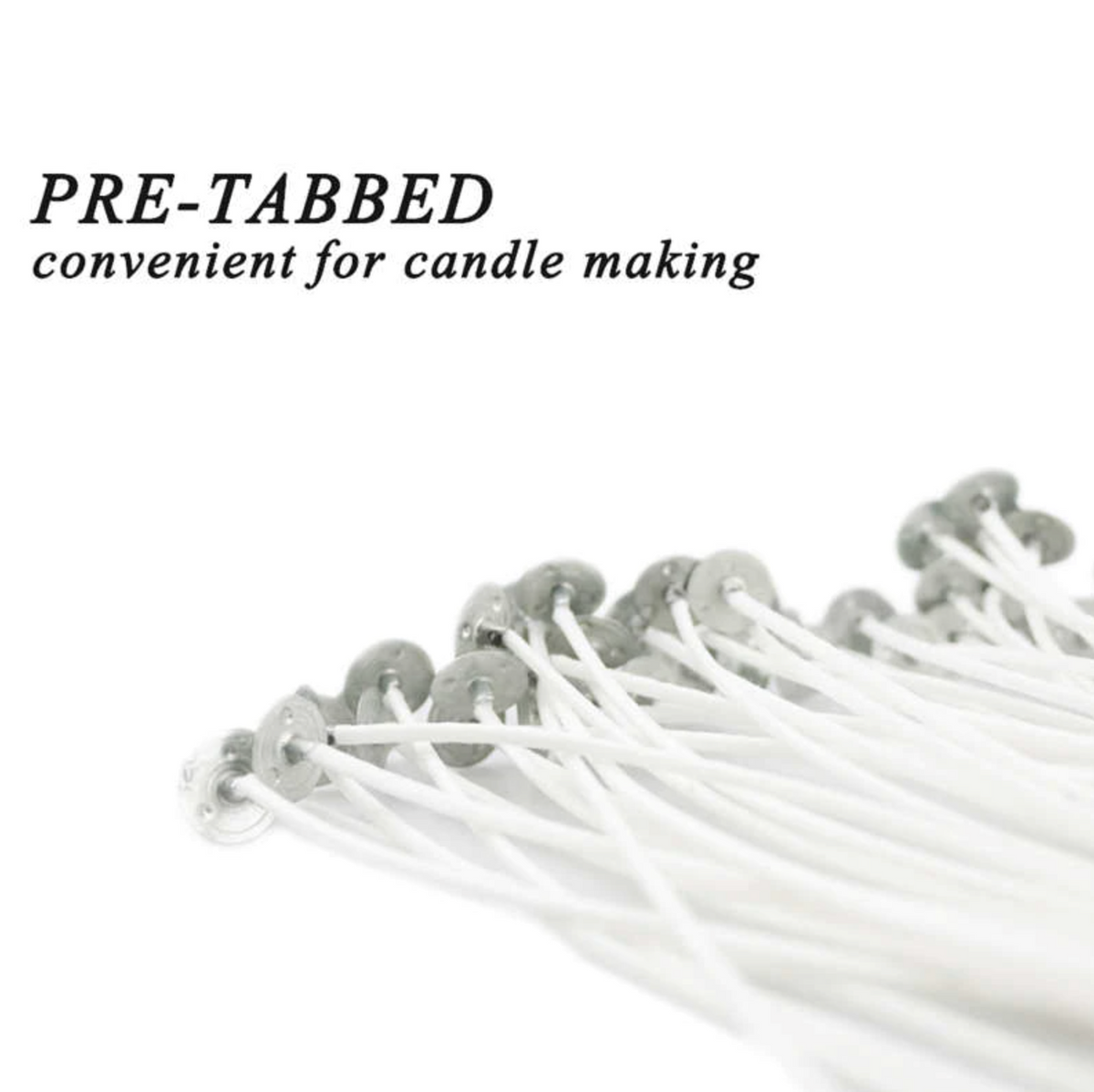 6-Inch Pre-Tabbed Cotton Candle Wicks, 100-Pack
