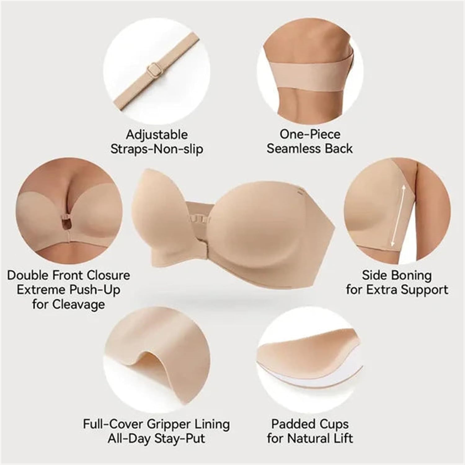Convertible Strapless Push-Up Bra