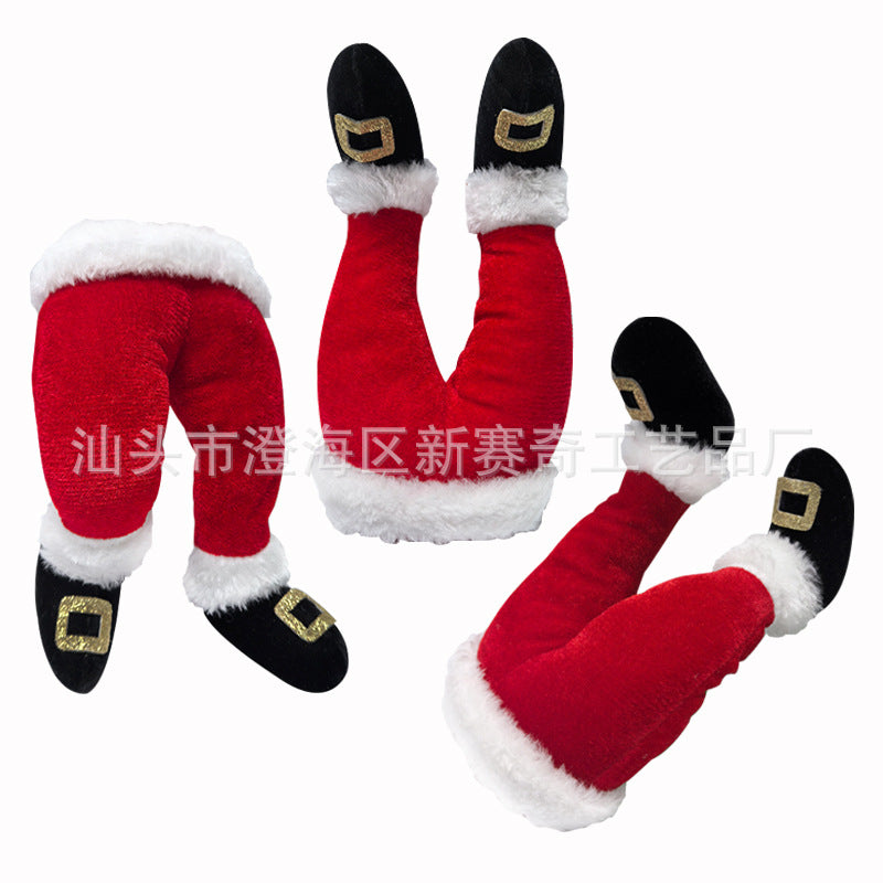 Cross-Border Christmas Tree Decorations, Plush Door Decorations, Santa Claus Elf Leg Inserts, Home Vase Inserts, Christmas Decorations