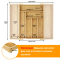 Expandable Bamboo Drawer Organizer - 8-Slot Adjustable Cutlery and Utensil Tray