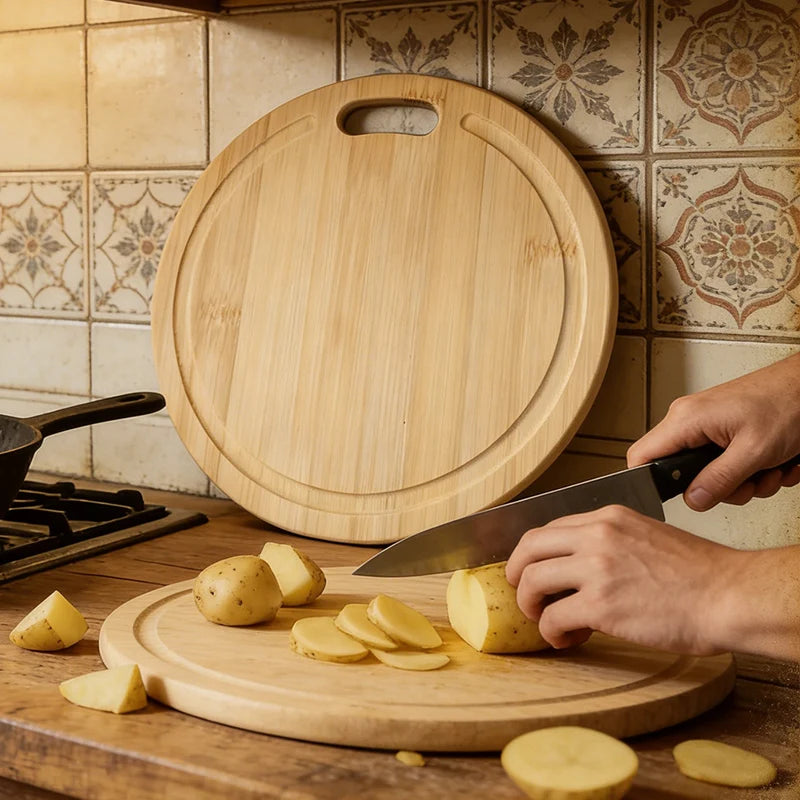 Thick Natural Bamboo Cutting Board – Anti-Mold & Multipurpose