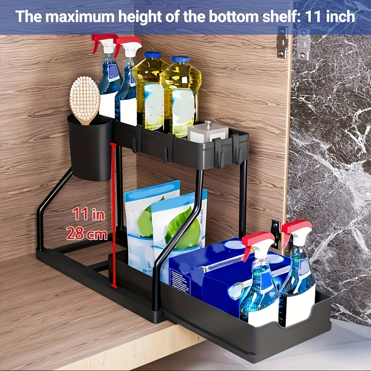Space-Saving Pull-Out Under Sink Organizer