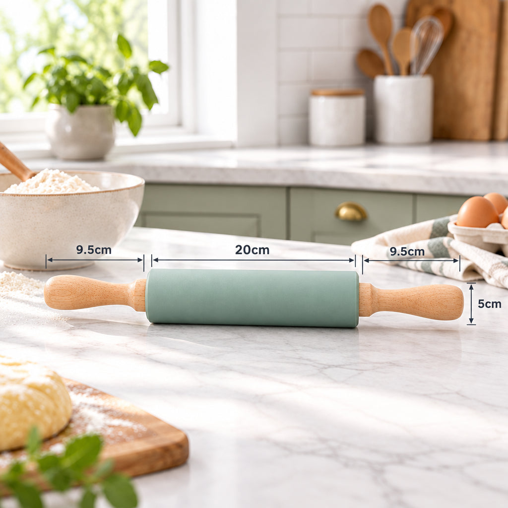 Thick Non-Slip Rolling Pin and Large Non-Stick Mat
