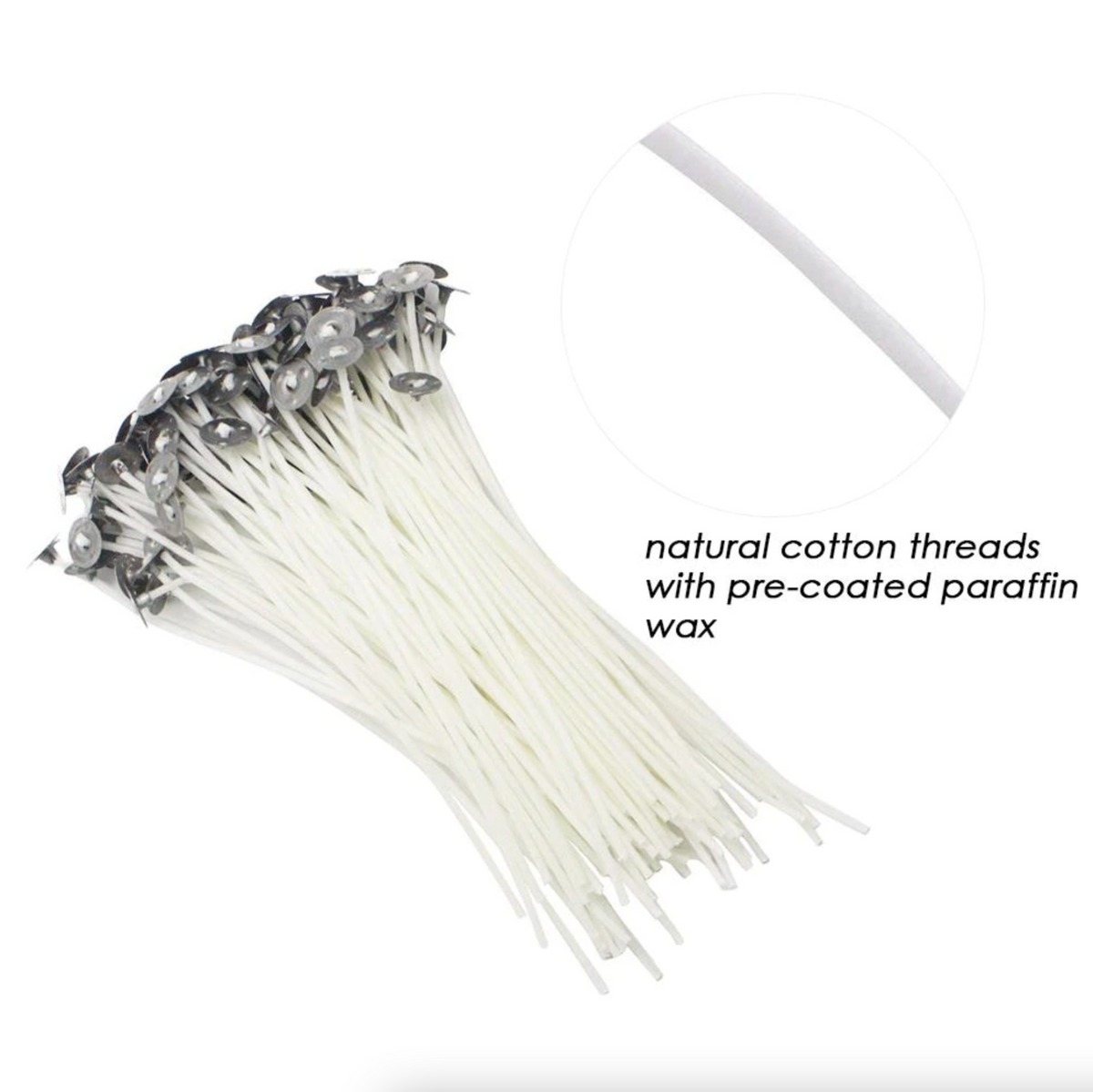 6-Inch Pre-Tabbed Cotton Candle Wicks, 100-Pack