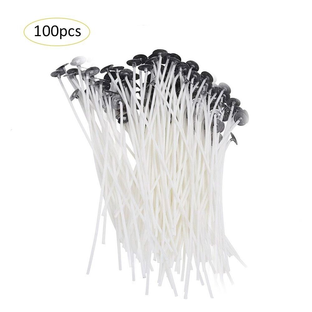 6-Inch Pre-Tabbed Cotton Candle Wicks, 100-Pack
